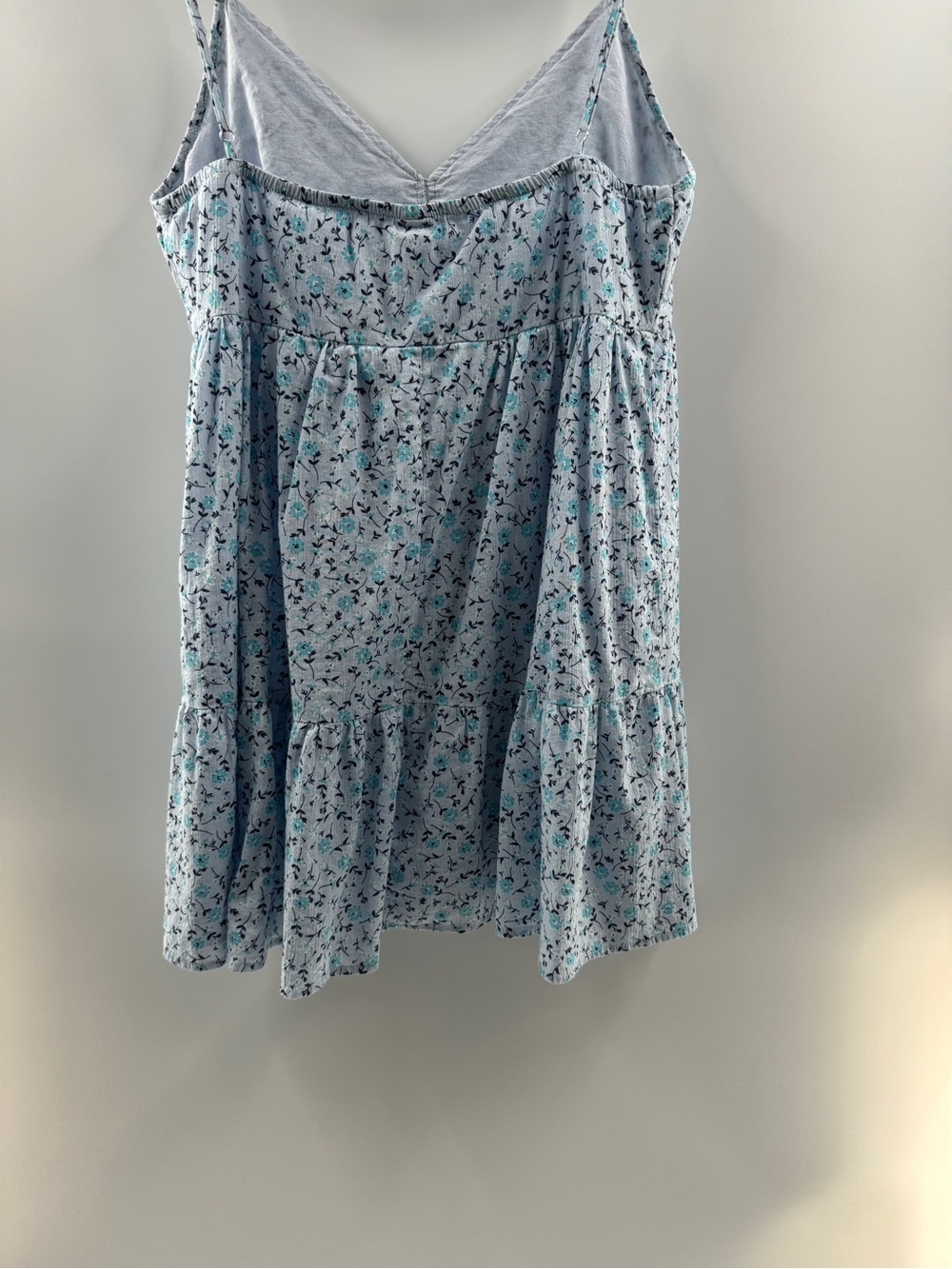 Wild Fable Light Blue Floral Tiered Mini Dress – Women's Large - Picture 8 of 8